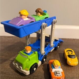 Vintage fisher price little people tow truck and cars